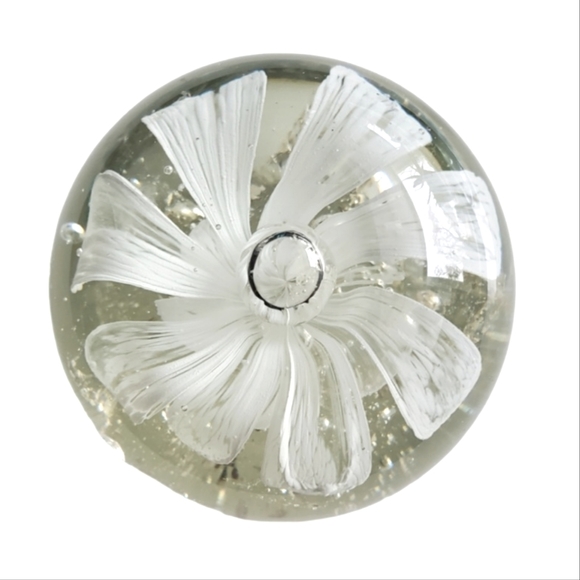 Art Glass Flower Paperweight - Picture 1 of 4